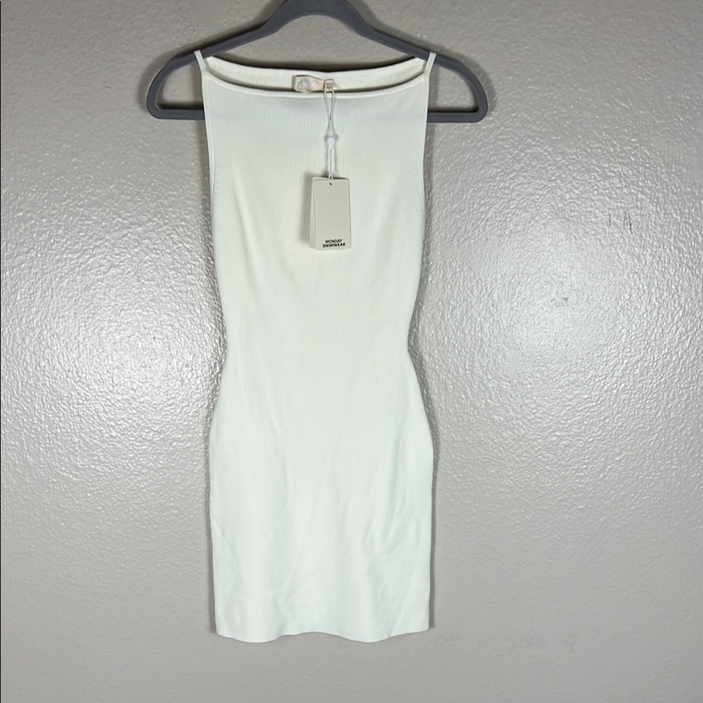 Monday Swimwear Camerelle Dress in Ivory Knit Rib - Picture 5 of 10